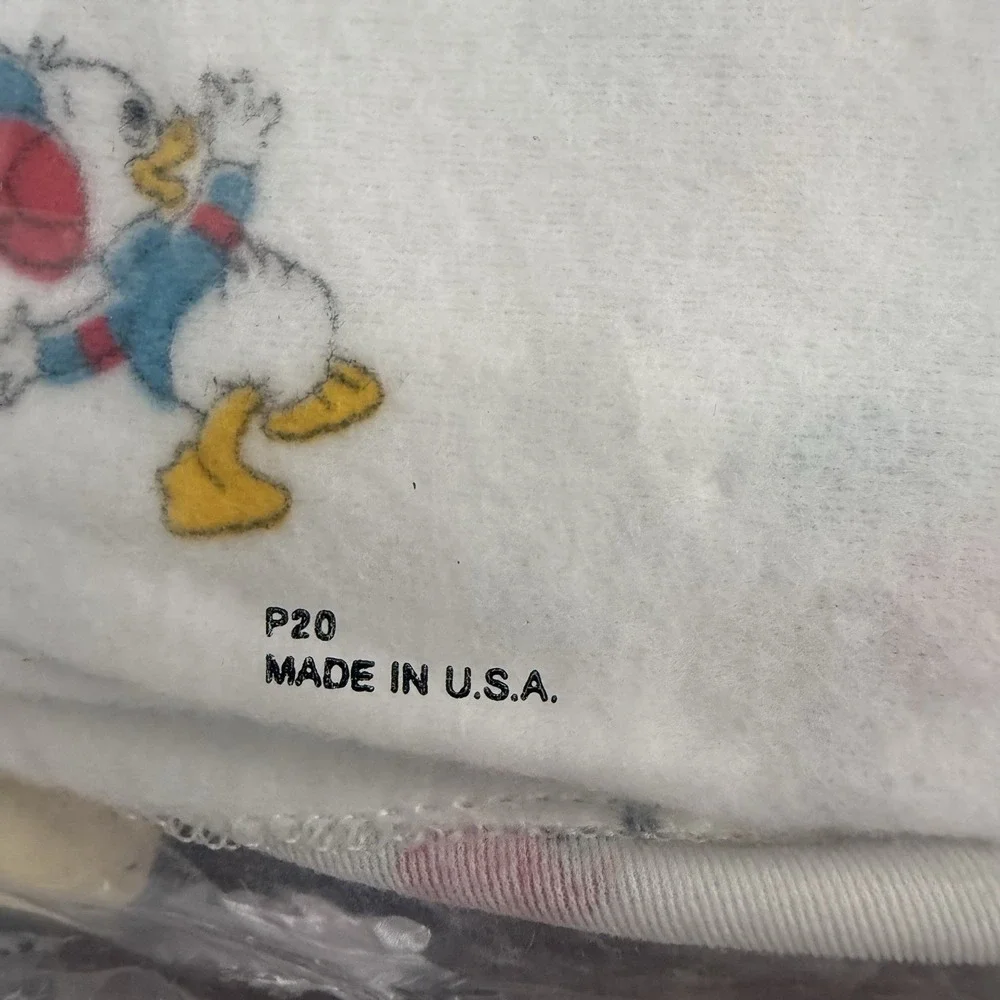Vtg Tributo Disney Receiving Baby Blanket Mickey Dumbo Pluto Donald Huey Dewy
